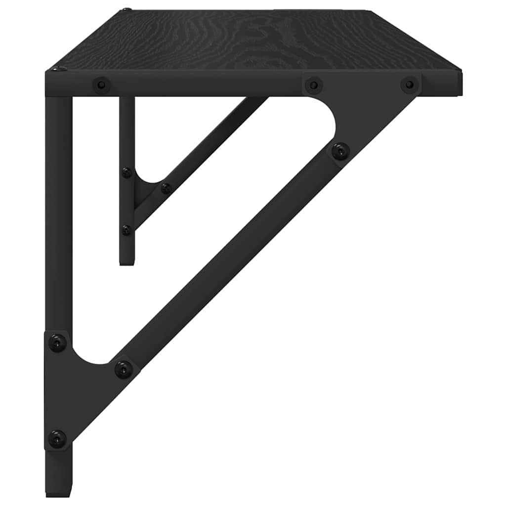 Wall Shelves 2 pcs Black Oak 60 x 25 x 25.5 cm Engineered Wood