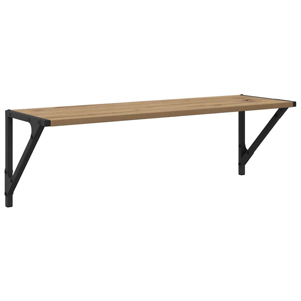 Wall Shelves with Shelf 2 pcs Artisan Oak 80 x 25 x 25.5 cm