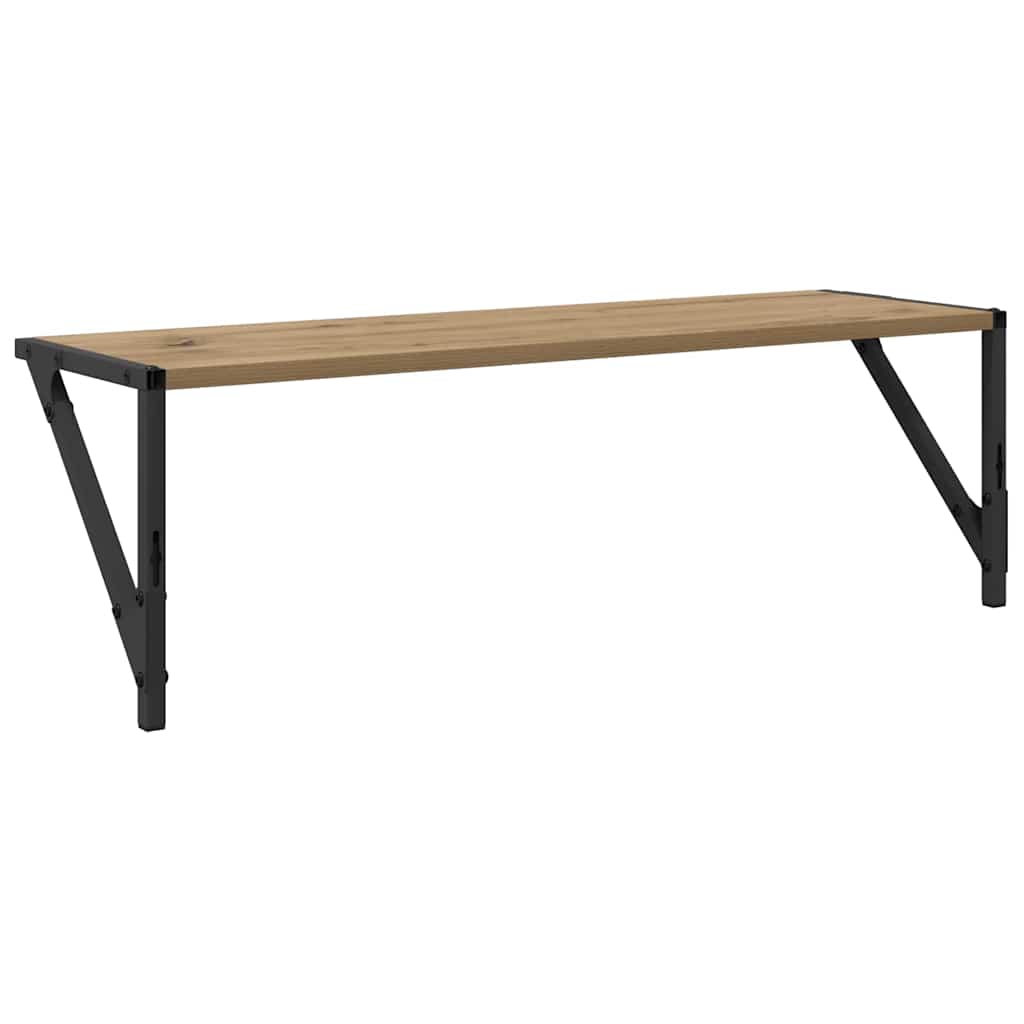 Wall Shelves with Shelf 2 pcs Artisan Oak 80 x 25 x 25.5 cm