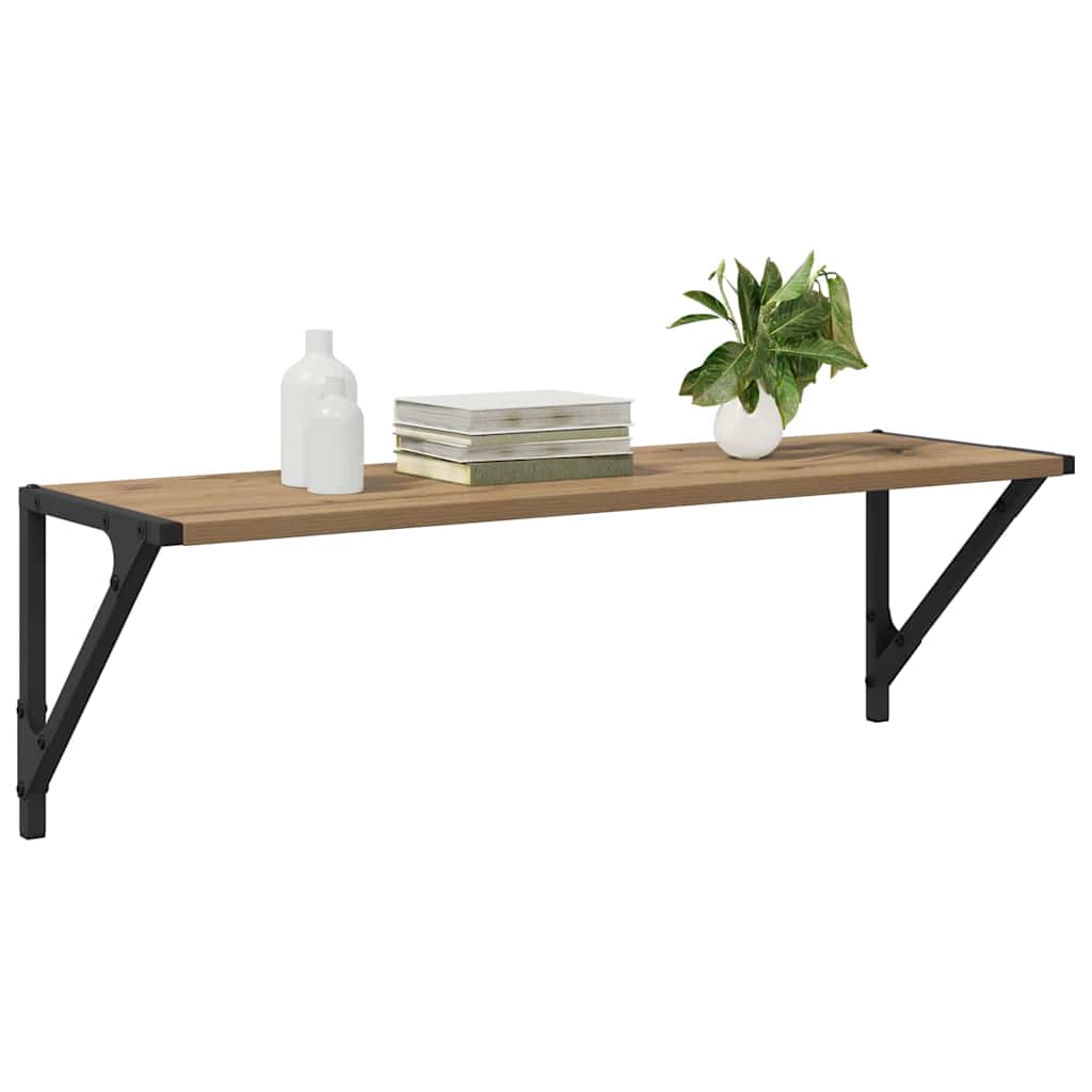 Wall Shelves with Shelf 2 pcs Artisan Oak 80 x 25 x 25.5 cm