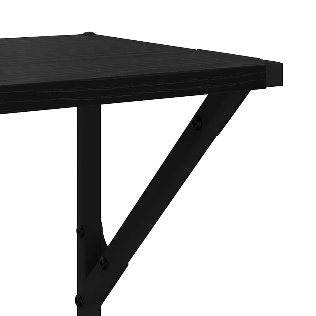 Wall Shelves 2 pcs Black Oak 80 x 25 x 25.5 cm Engineered Wood
