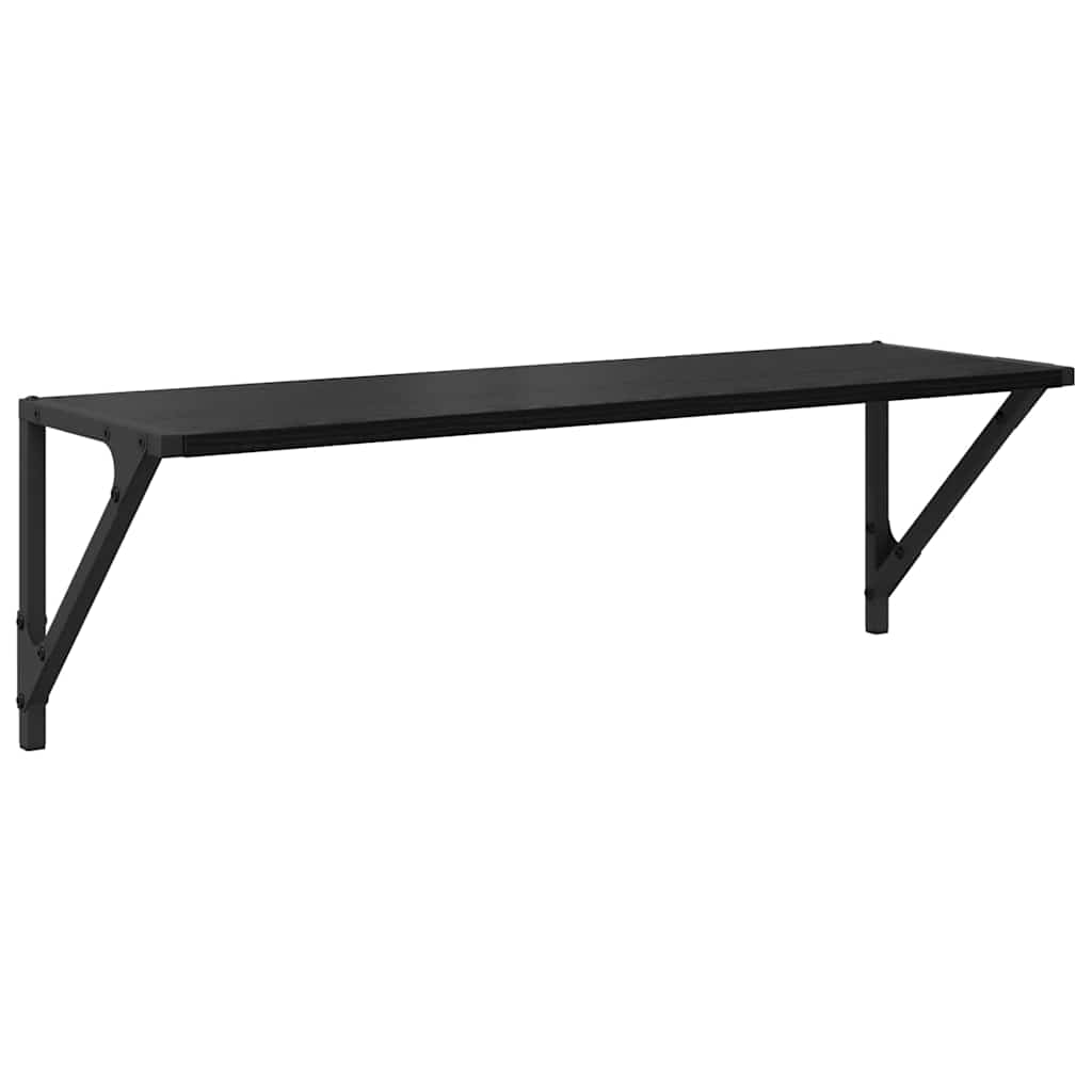 Wall Shelves 2 pcs Black Oak 80 x 25 x 25.5 cm Engineered Wood