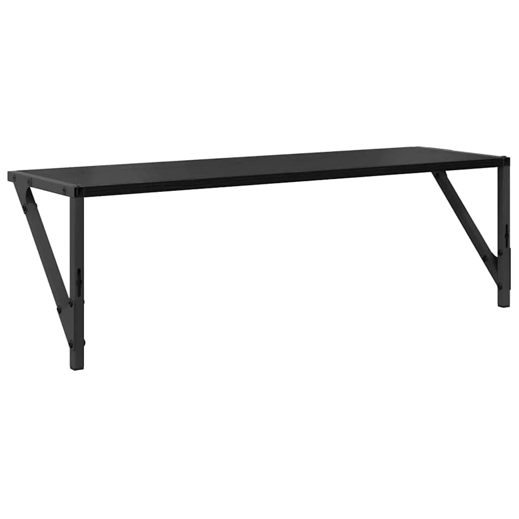 Wall Shelves 2 pcs Black Oak 80 x 25 x 25.5 cm Engineered Wood