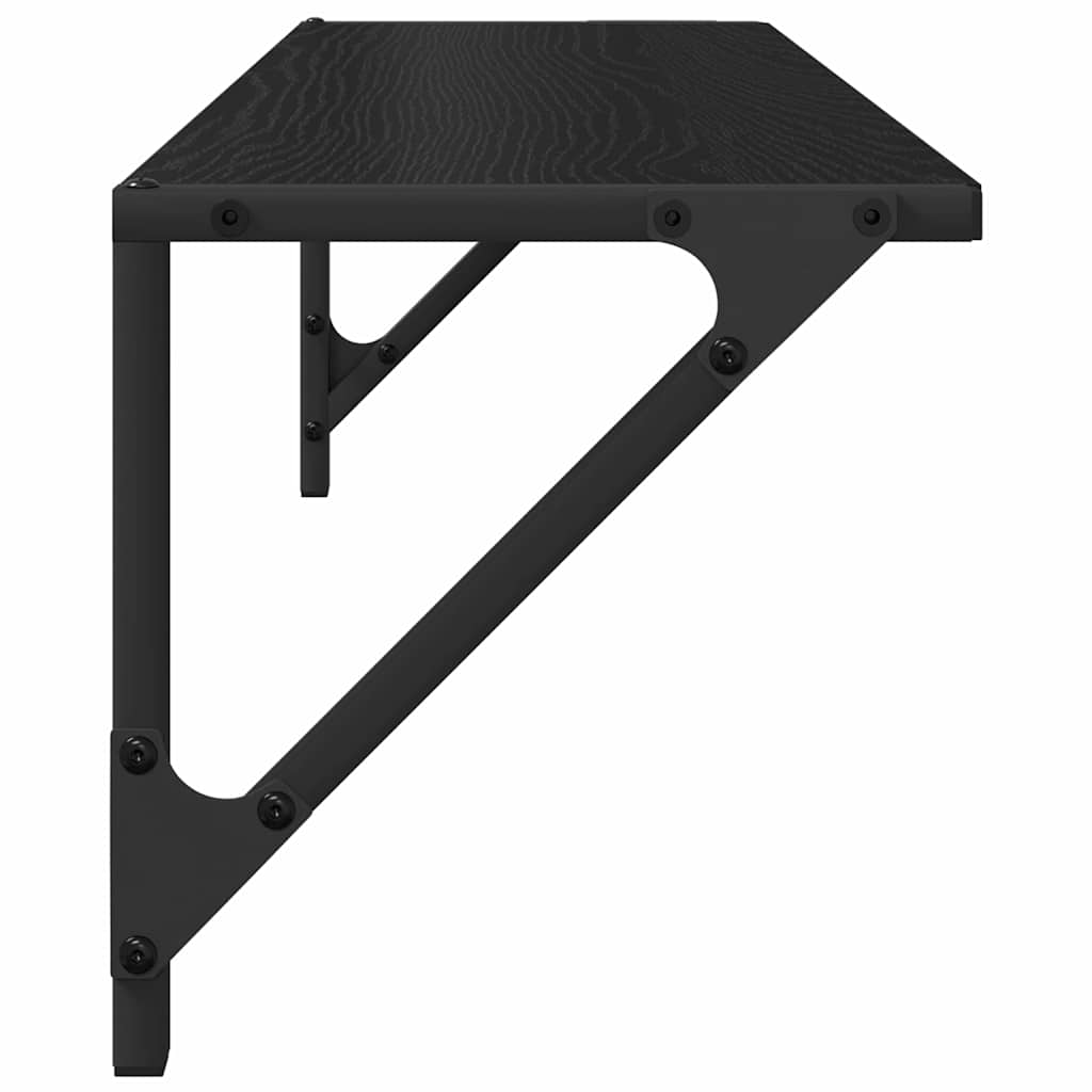 Wall Shelves 2 pcs Black Oak 80 x 25 x 25.5 cm Engineered Wood