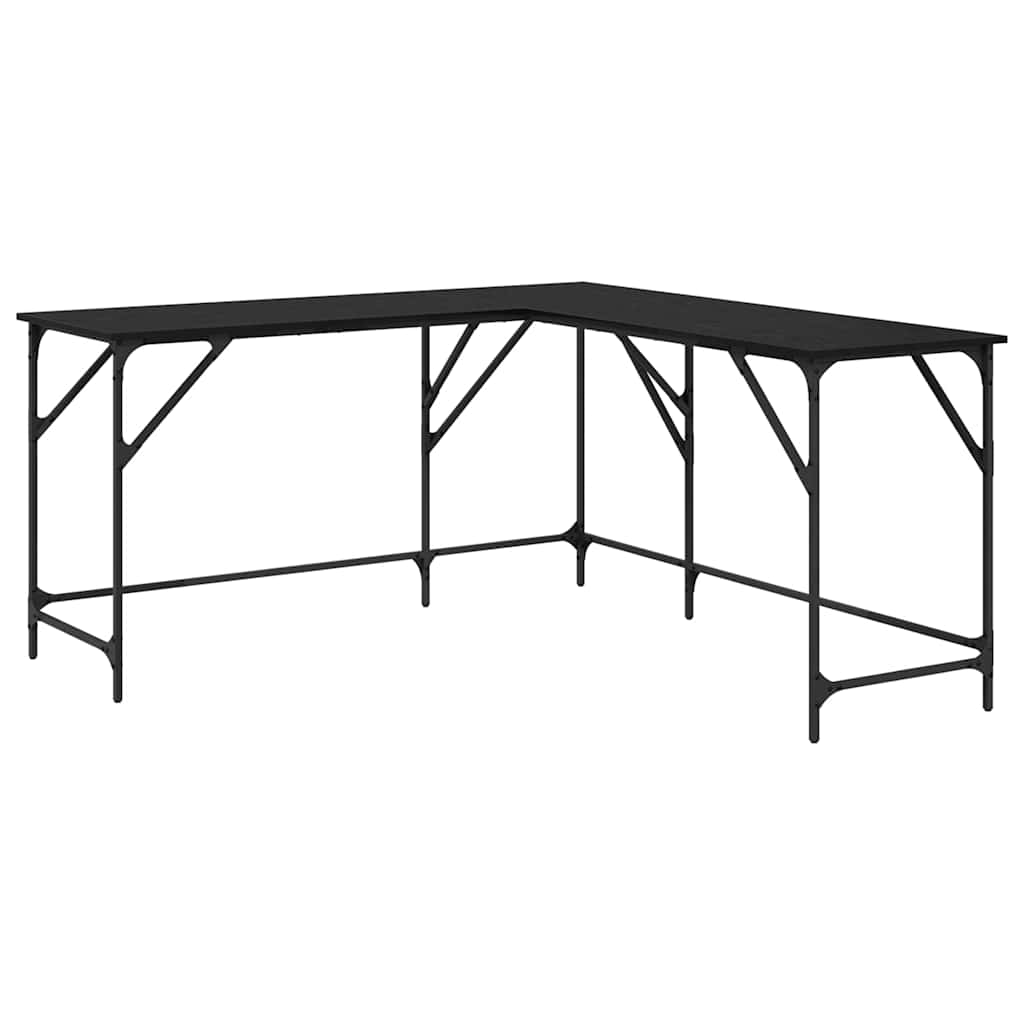Desk Black Oak 149 x 149 x 75 cm Engineered Wood
