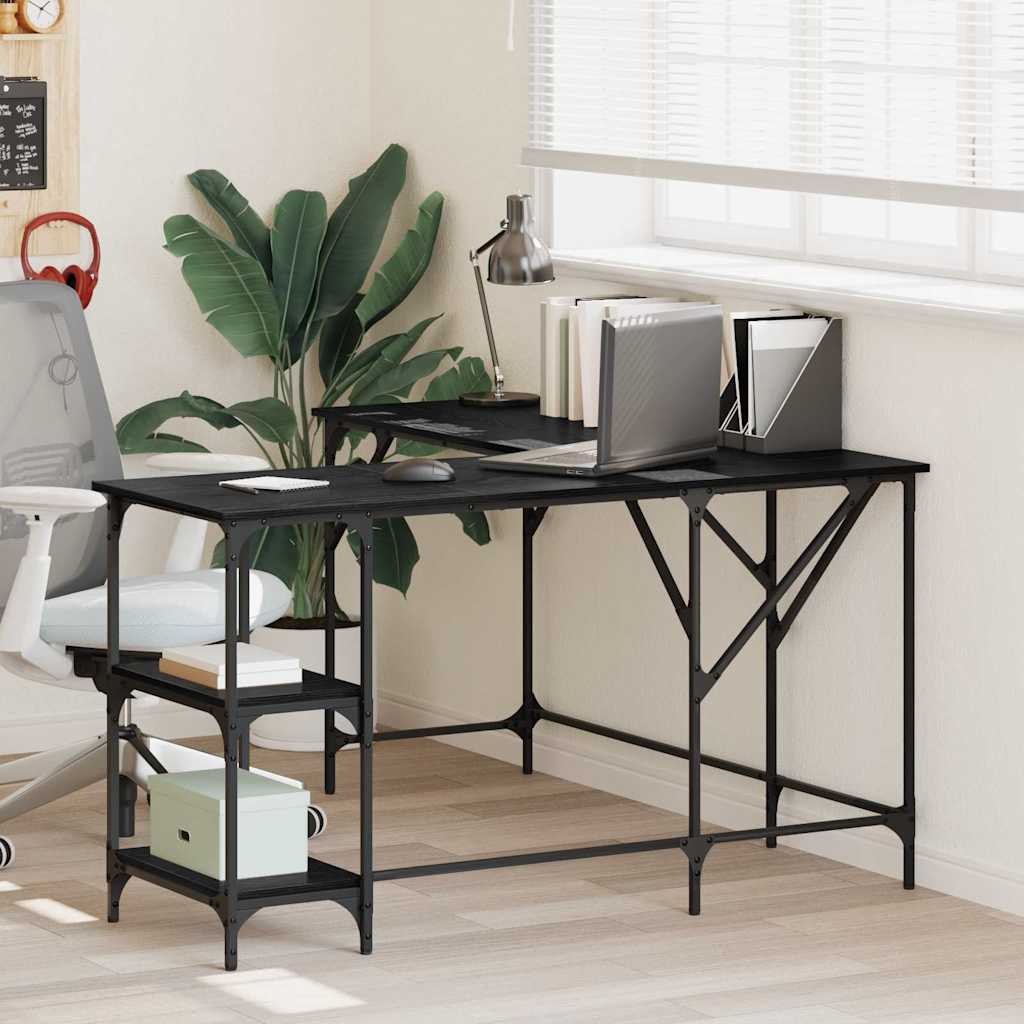 Desk Black Oak Engineered Wood 139 x 139 x 75 cm