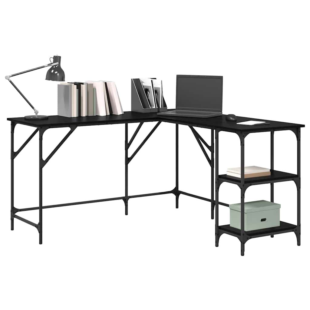 Desk Black Oak Engineered Wood 139 x 139 x 75 cm