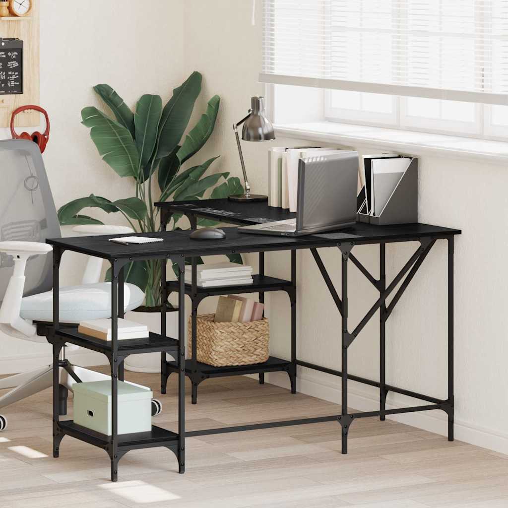 Desk Black Oak Engineered Wood 139 x 139 x 75 cm