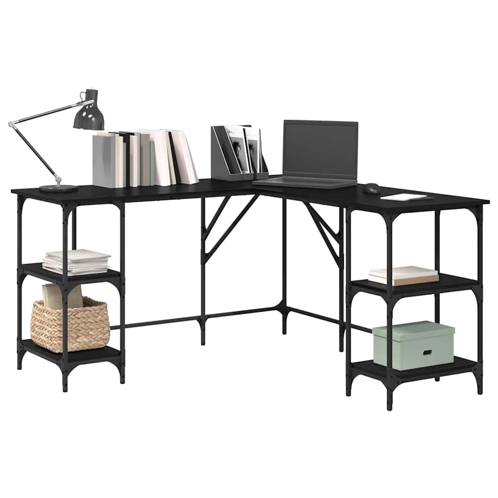 Desk Black Oak Engineered Wood 139 x 139 x 75 cm