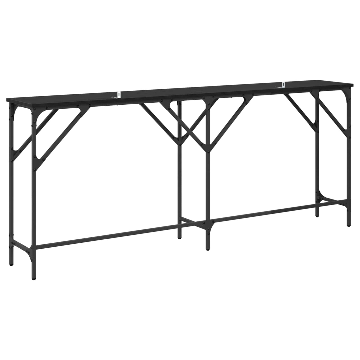 Console Table Black Oak 180 x 30 x 75 cm Engineered Wood