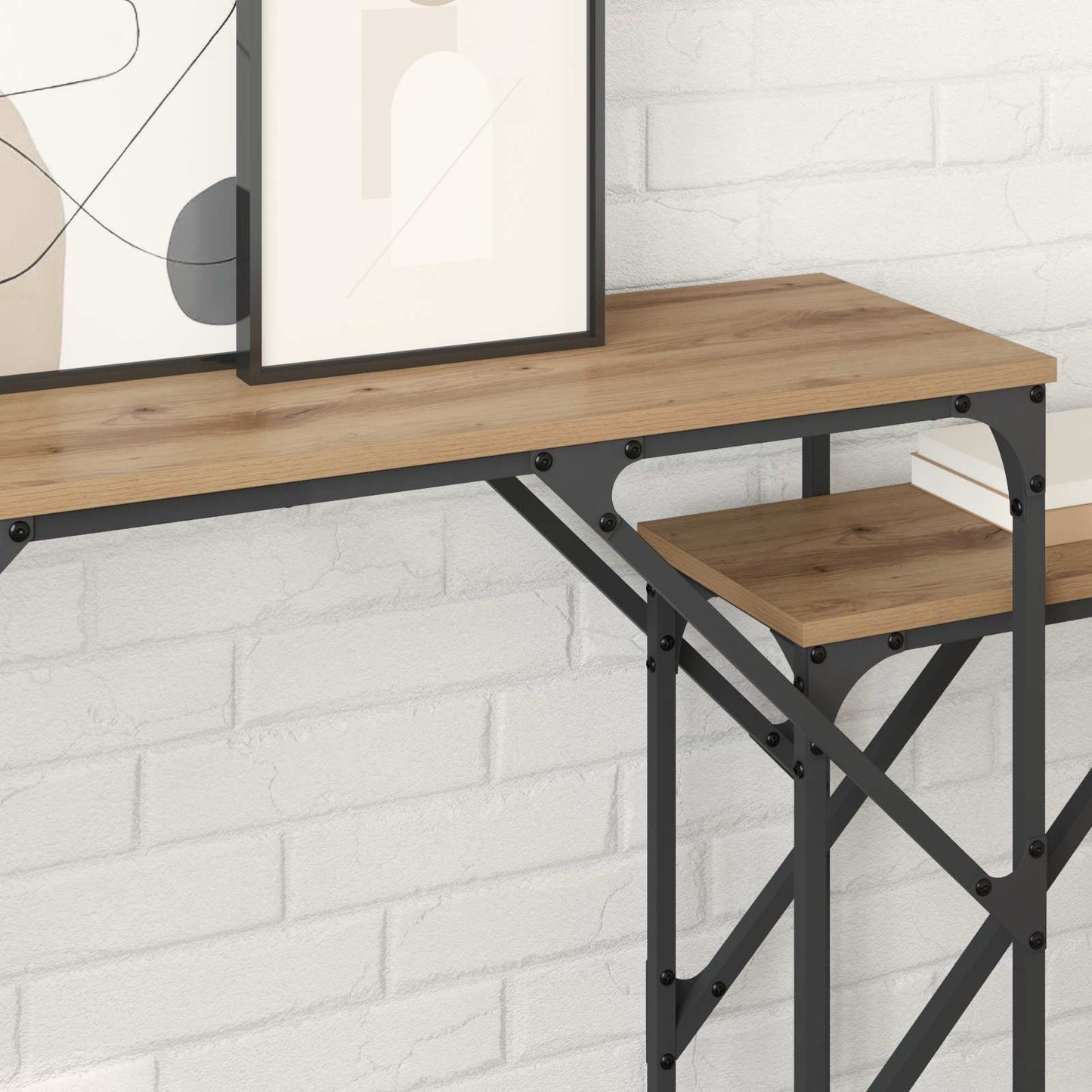 Console Table 2 pcs Artisan Oak 100 x 28 x 75 cm