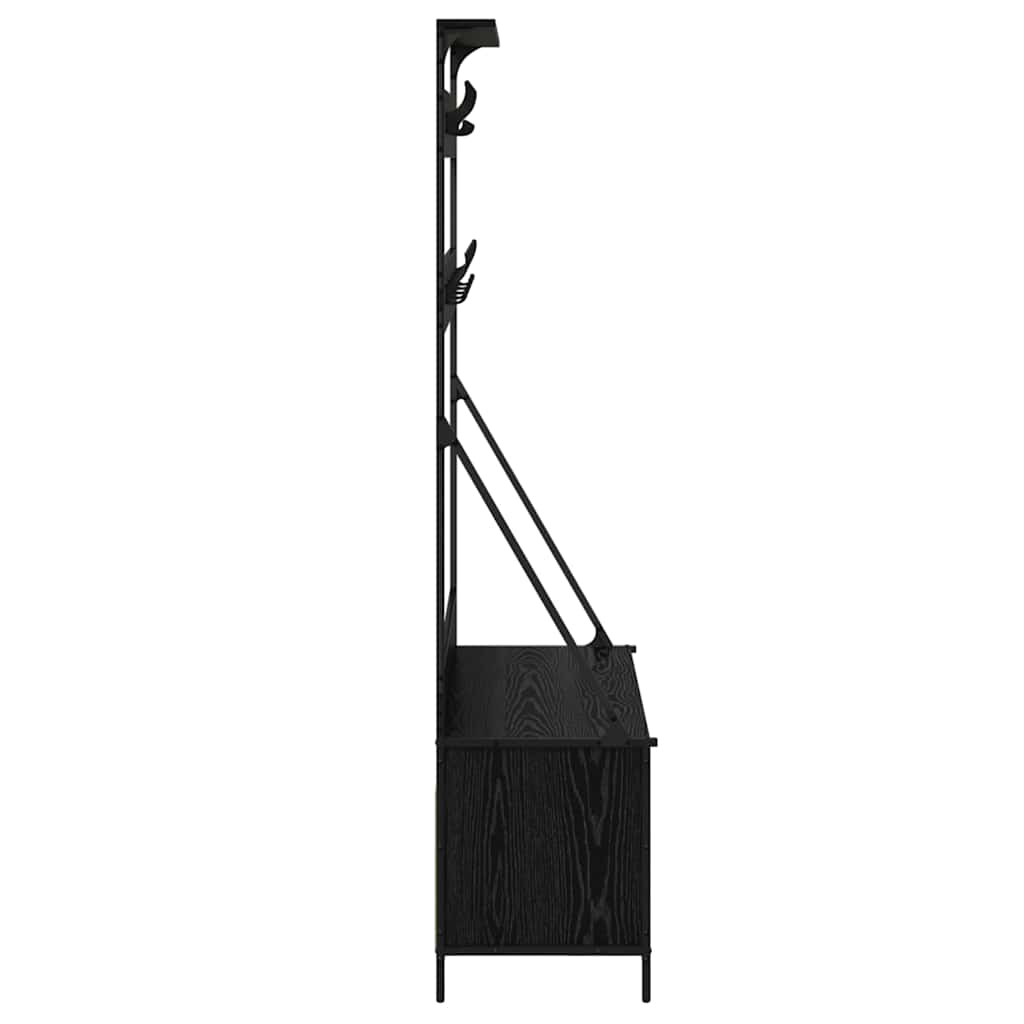 Clothes Rack Black Oak 100 x 41 x 184 cm Engineered Wood