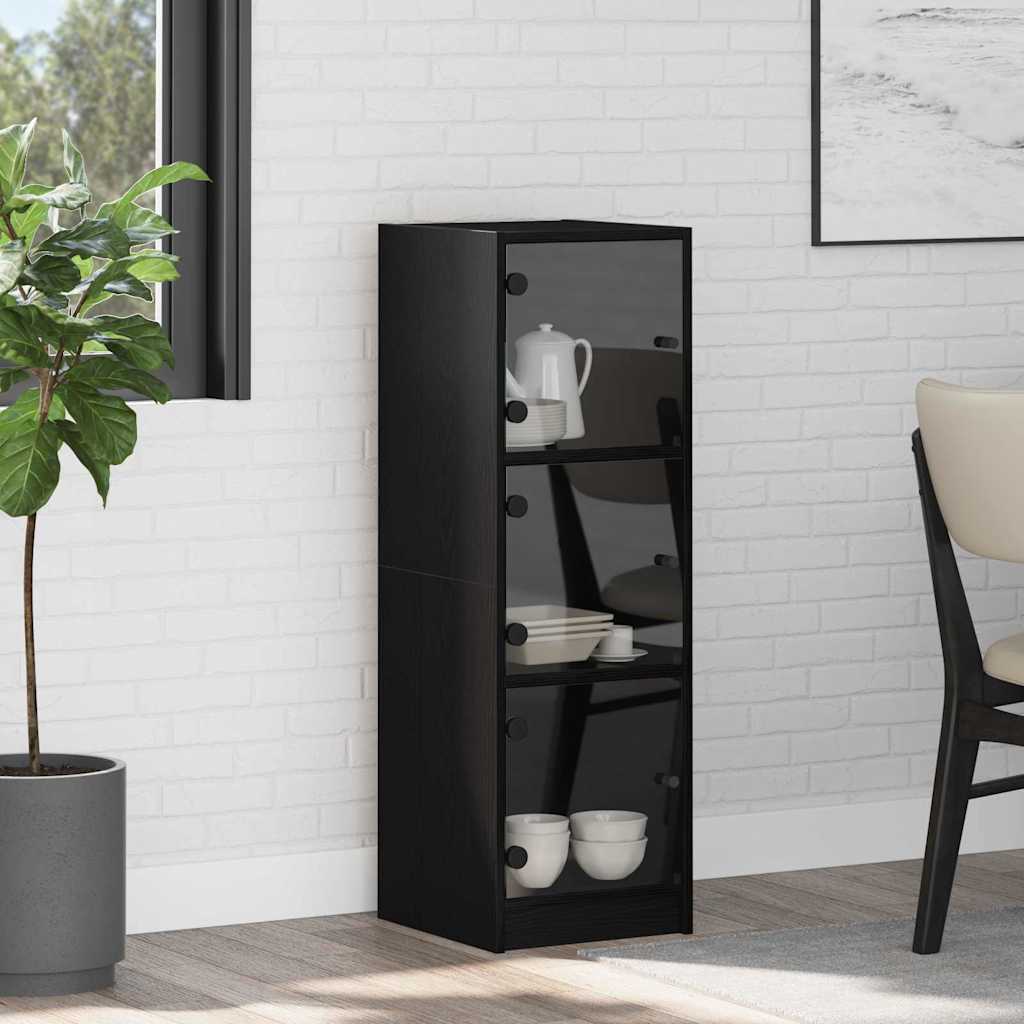 Highboard Black Oak 35 x 37 x 109 cm Engineered Wood