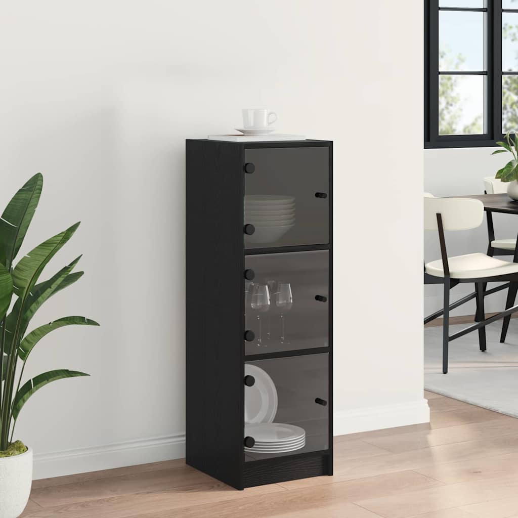 Highboard Black Oak 35 x 37 x 109 cm Engineered Wood