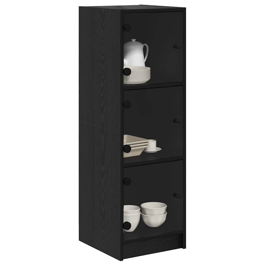 Highboard Black Oak 35 x 37 x 109 cm Engineered Wood
