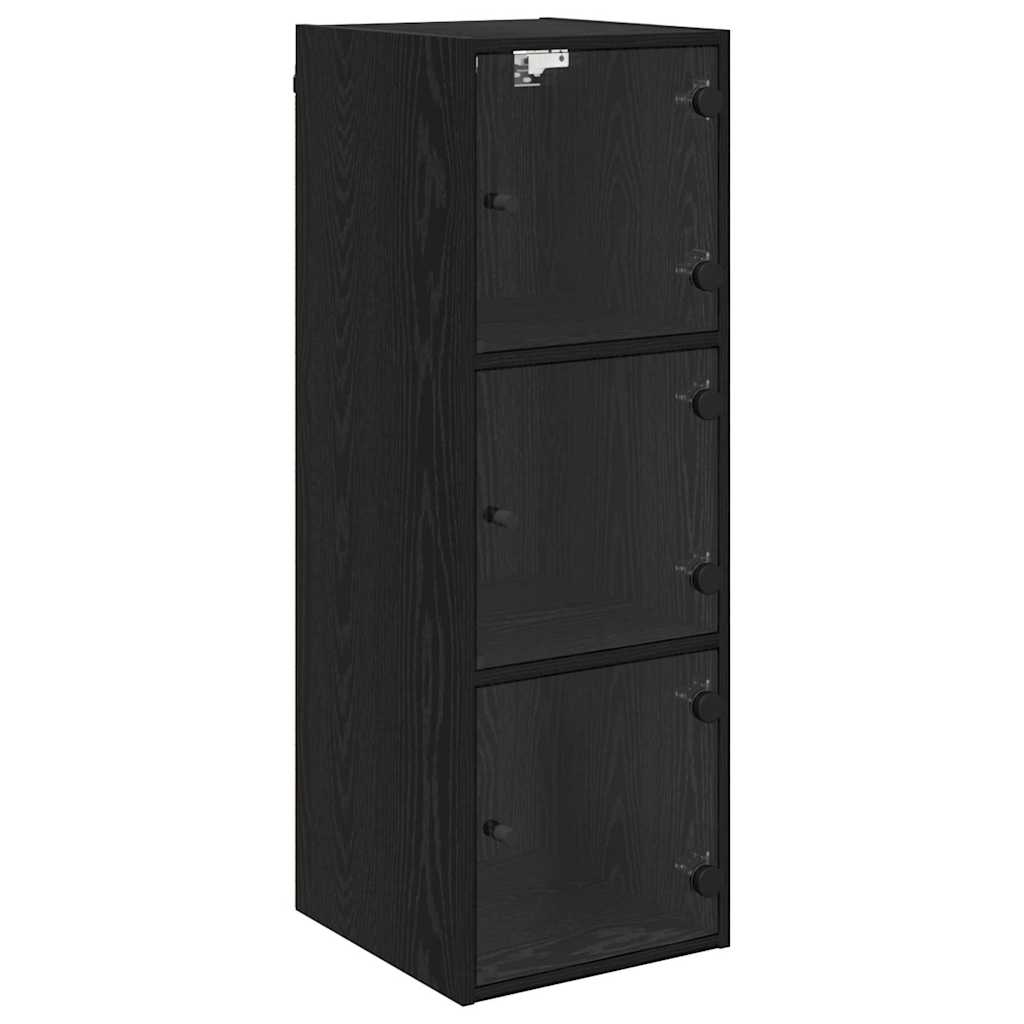 Wall Cabinet 35 x 37 x 102 cm Engineered Wood Black Oak