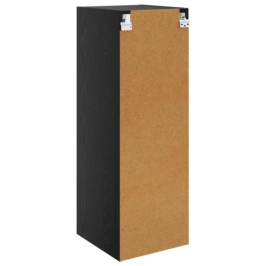 Wall Cabinet 35 x 37 x 102 cm Engineered Wood Black Oak