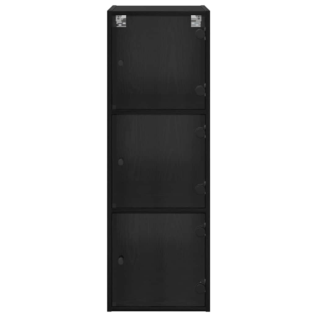 Wall Cabinet 35 x 37 x 102 cm Engineered Wood Black Oak