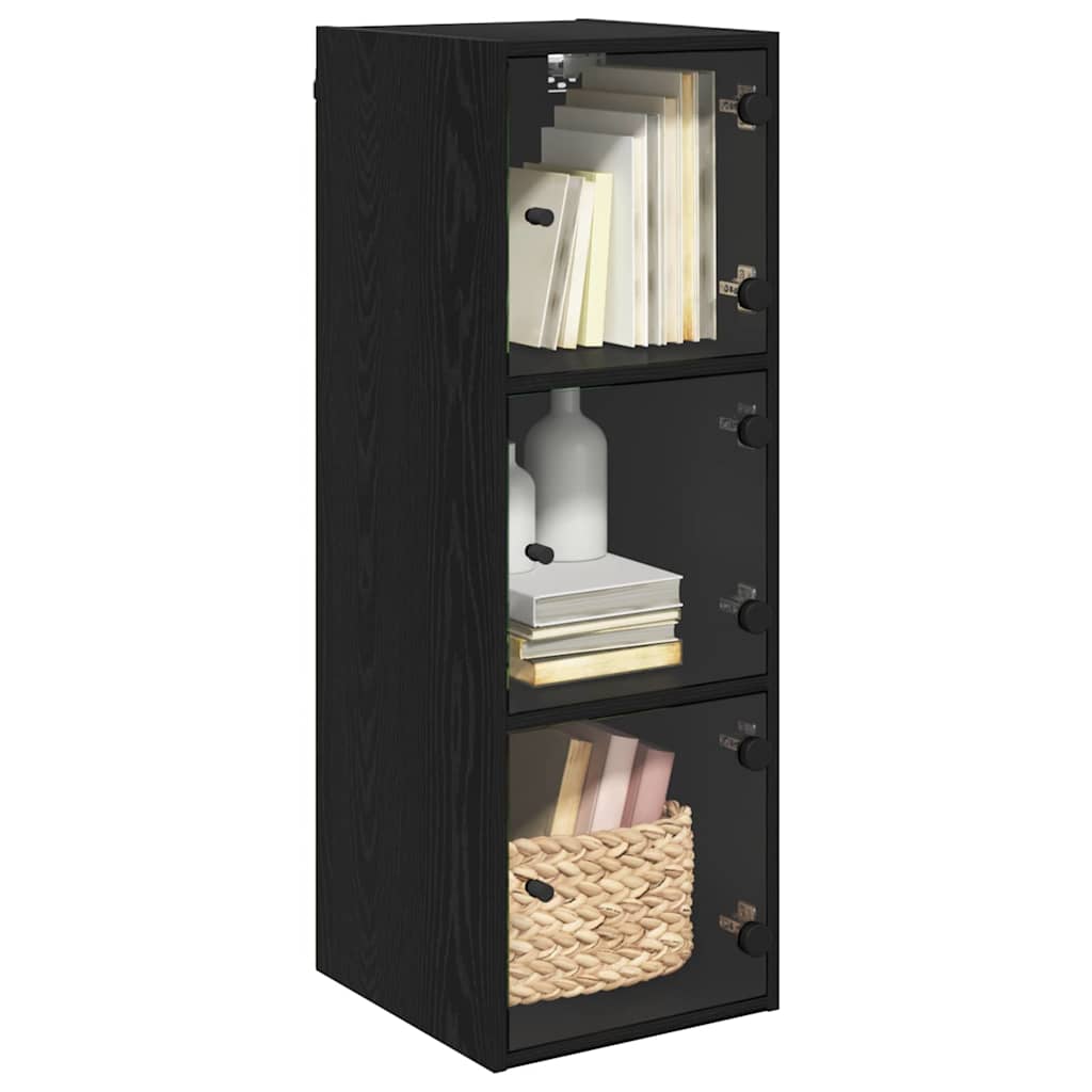 Wall Cabinet 35 x 37 x 102 cm Engineered Wood Black Oak