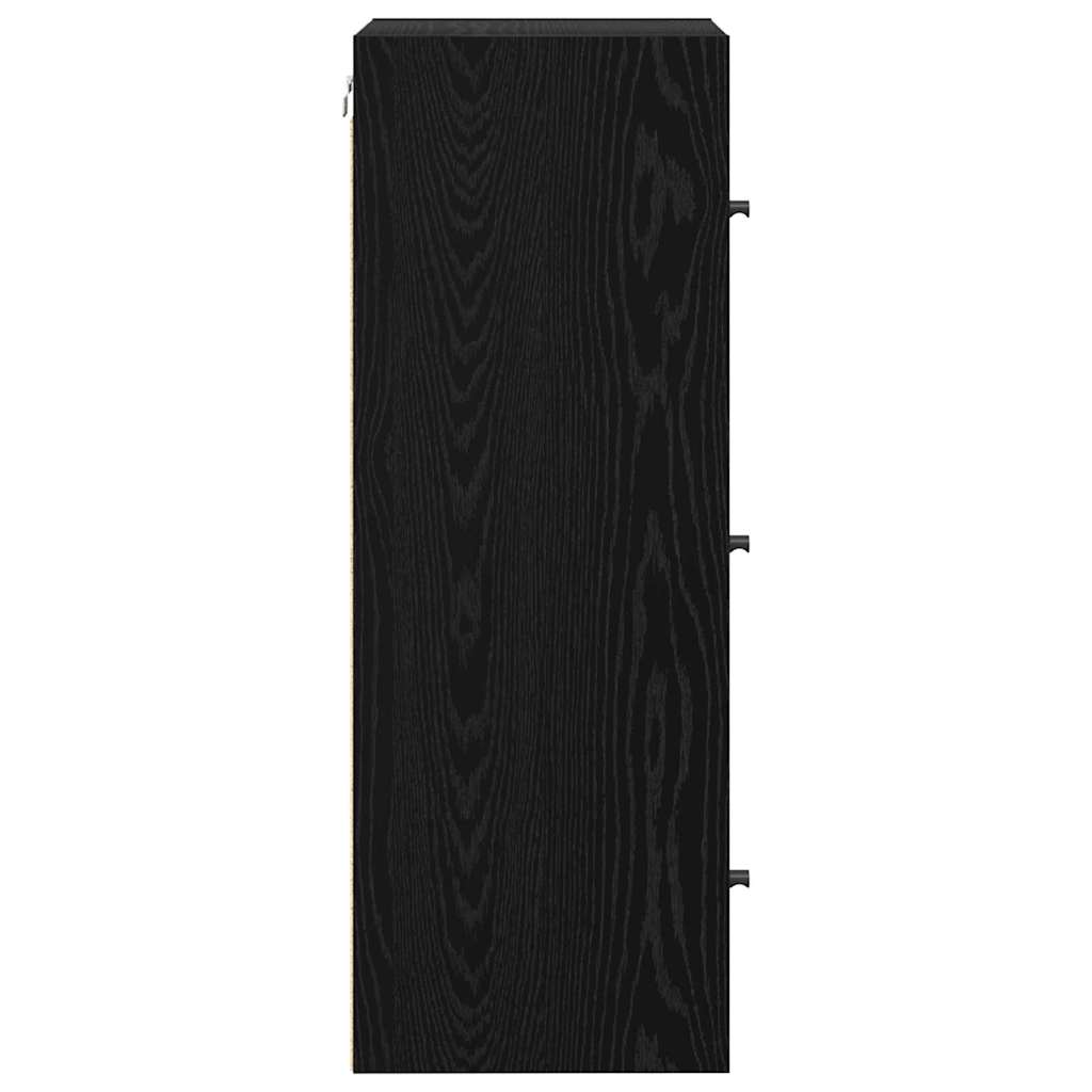 Wall Cabinet 35 x 37 x 102 cm Engineered Wood Black Oak
