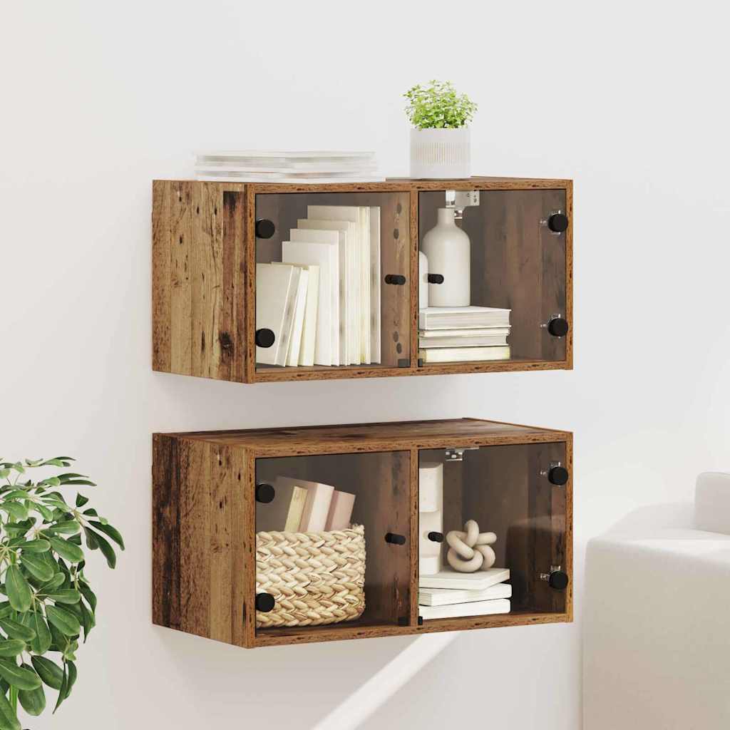 Wall Cabinets 2 pcs Old Wood 68 x 37 x 35 cm Engineered Wood