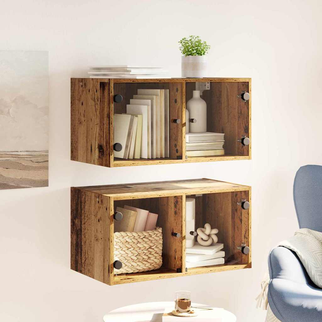 Wall Cabinets 2 pcs Old Wood 68 x 37 x 35 cm Engineered Wood