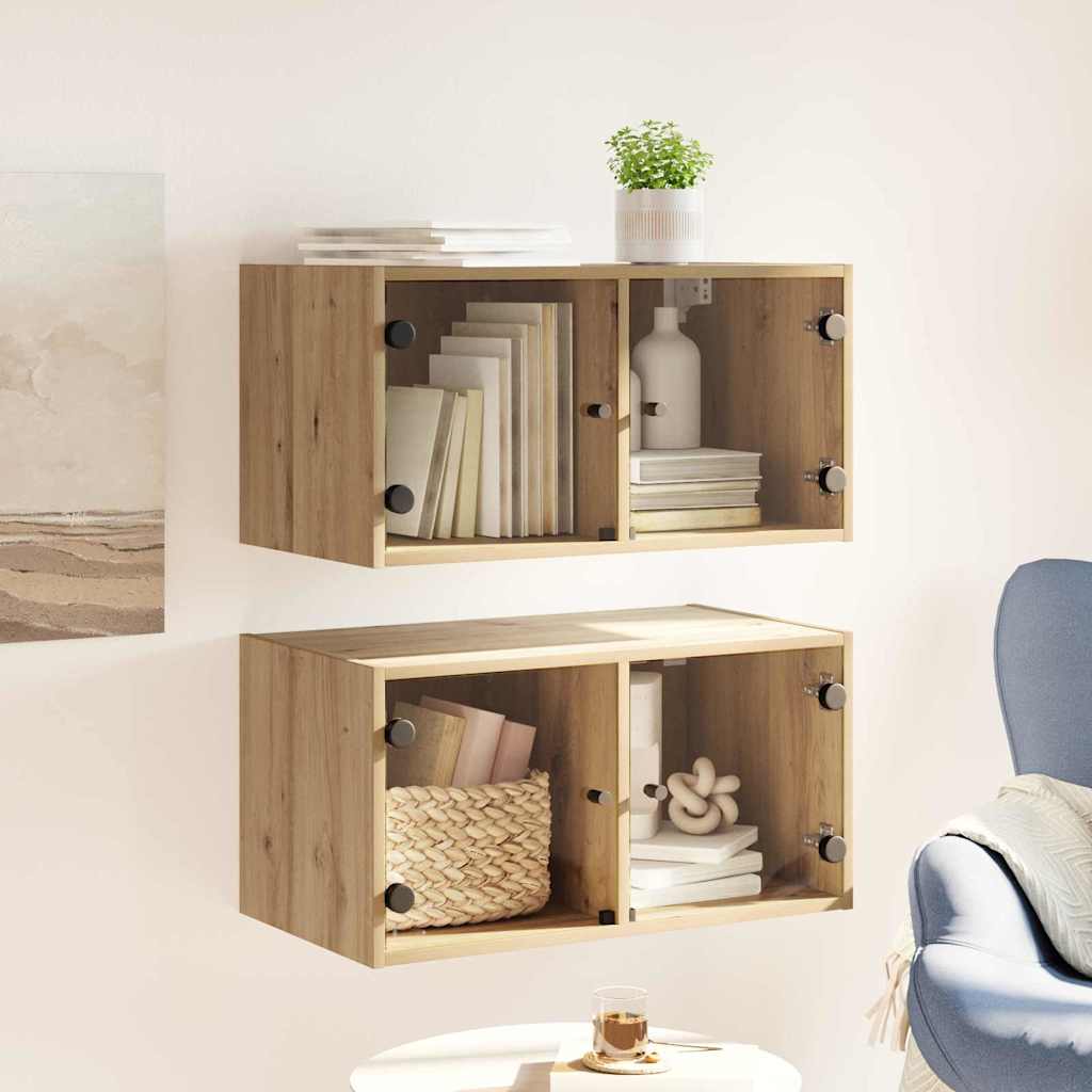 Wall Cabinets 2 pcs 68 x 37 x 35 cm Engineered Wood Artisan Oak