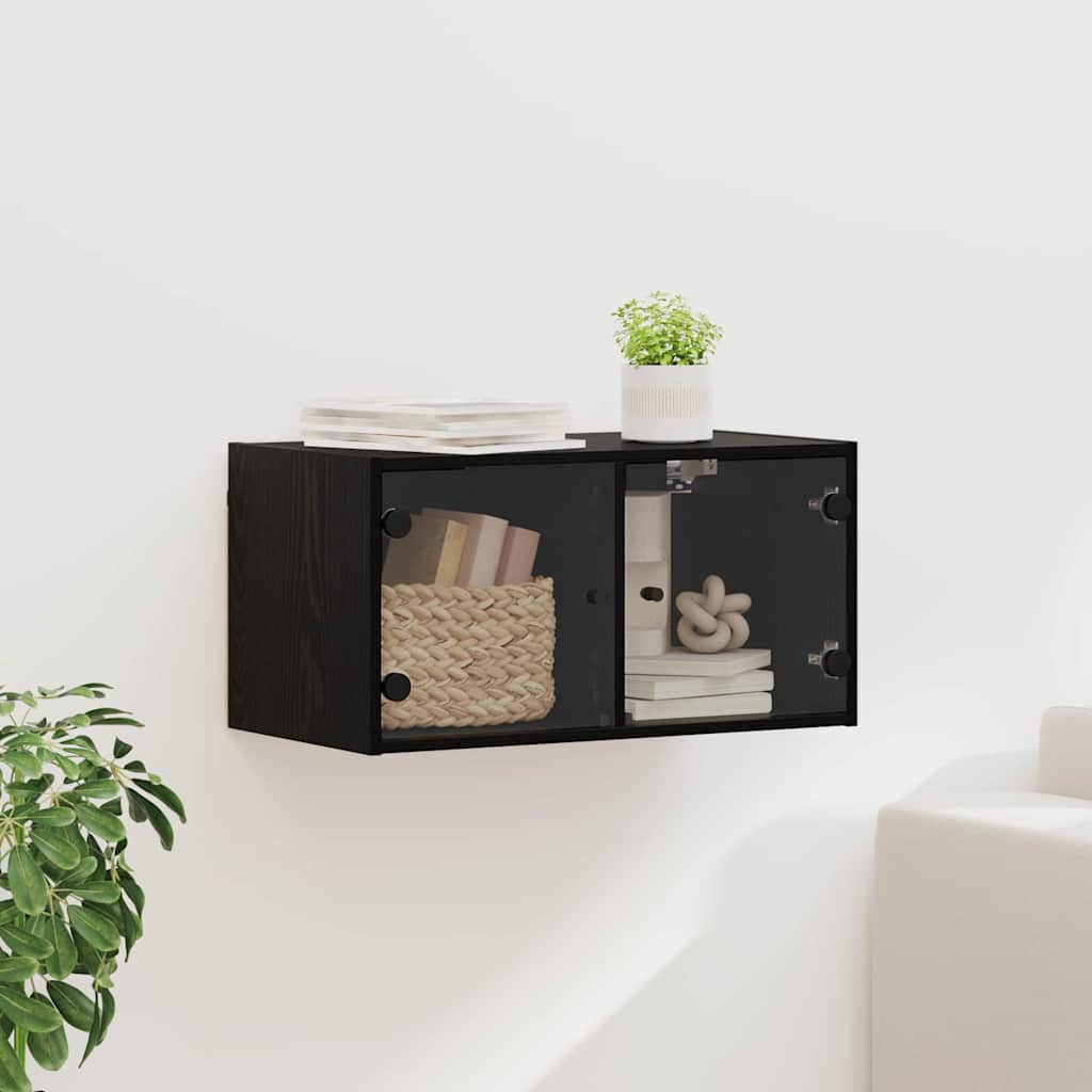 Wall Cabinet 68 x 37 x 35 cm Engineered Wood Black Oak