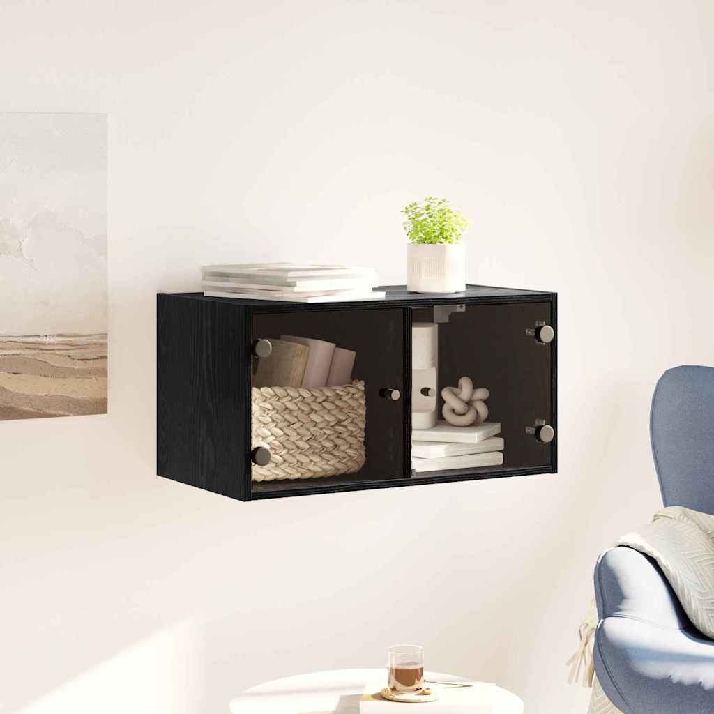 Wall Cabinet 68 x 37 x 35 cm Engineered Wood Black Oak