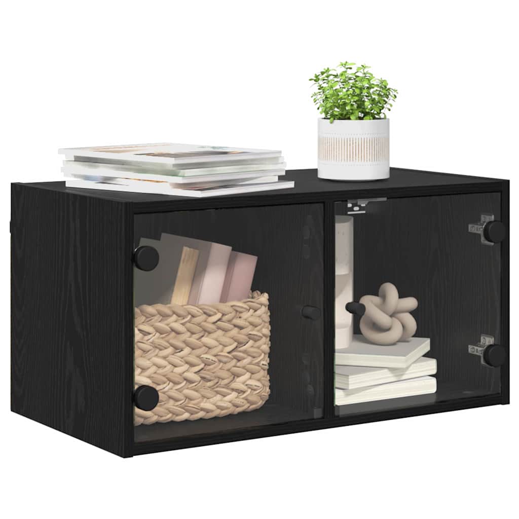 Wall Cabinet 68 x 37 x 35 cm Engineered Wood Black Oak