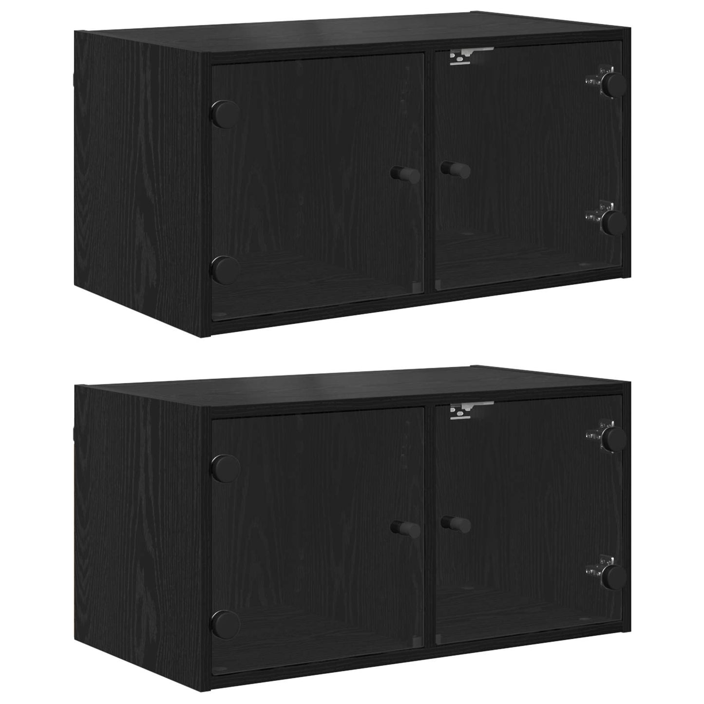 Wall Cabinets 2 pcs 68 x 37 x 35 cm Engineered Wood Black Oak
