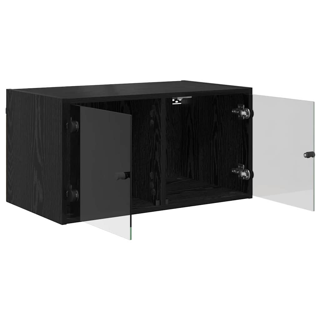 Wall Cabinets 2 pcs 68 x 37 x 35 cm Engineered Wood Black Oak