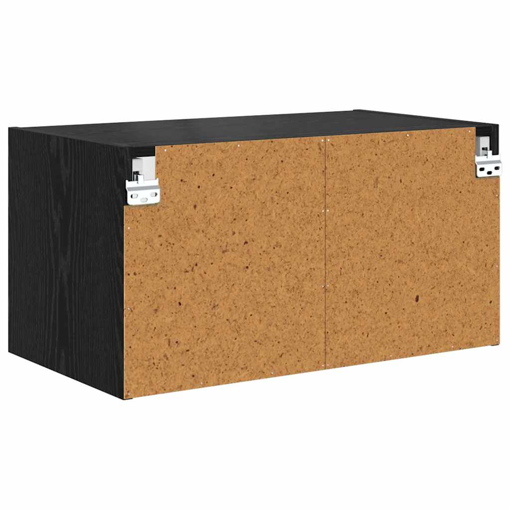 Wall Cabinets 2 pcs 68 x 37 x 35 cm Engineered Wood Black Oak