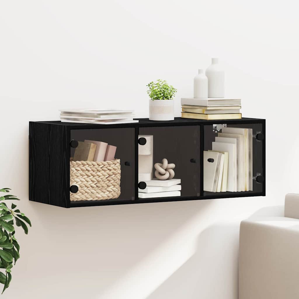 Wall Cabinet Black Oak 102 x 37 x 35 cm Engineered Wood
