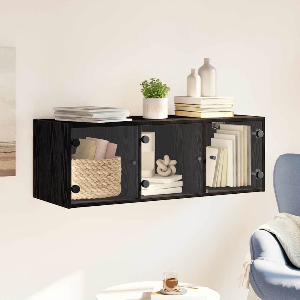 Wall Cabinet Black Oak 102 x 37 x 35 cm Engineered Wood