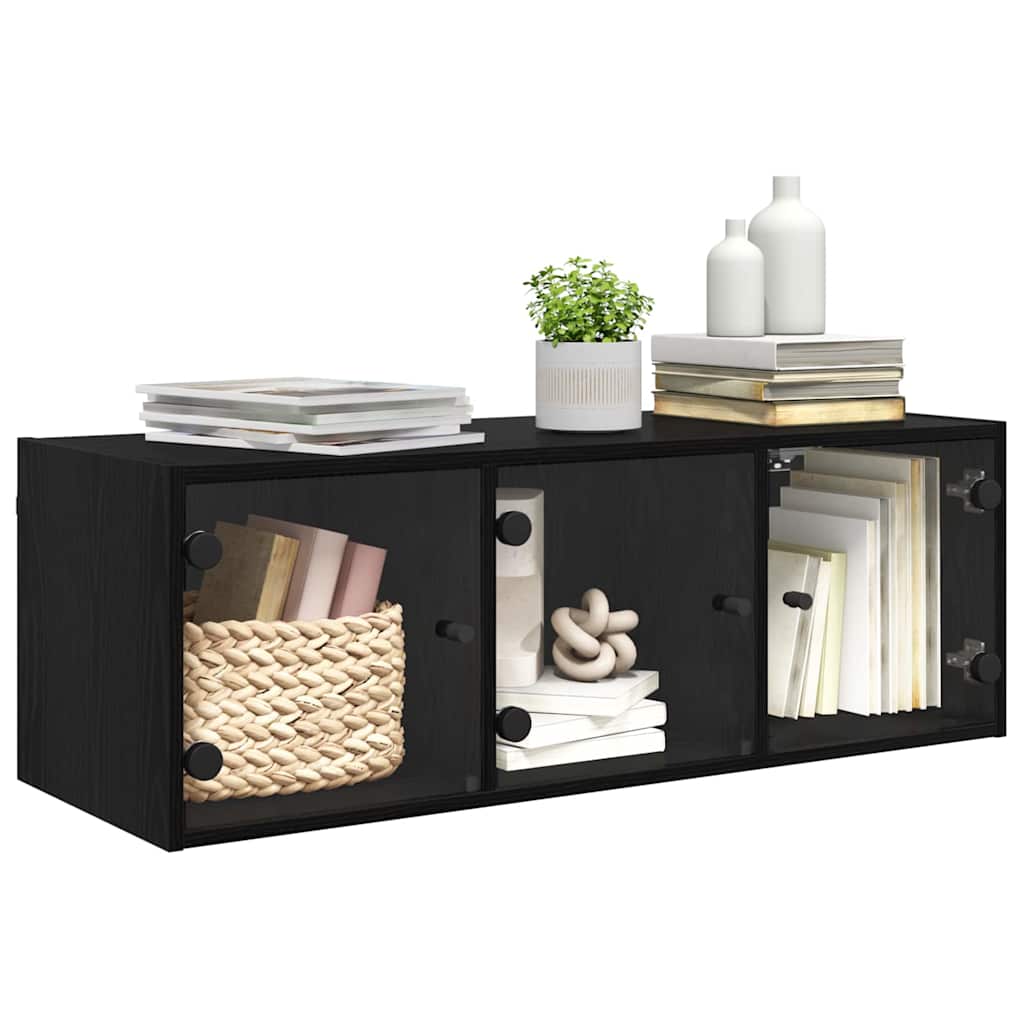 Wall Cabinet Black Oak 102 x 37 x 35 cm Engineered Wood