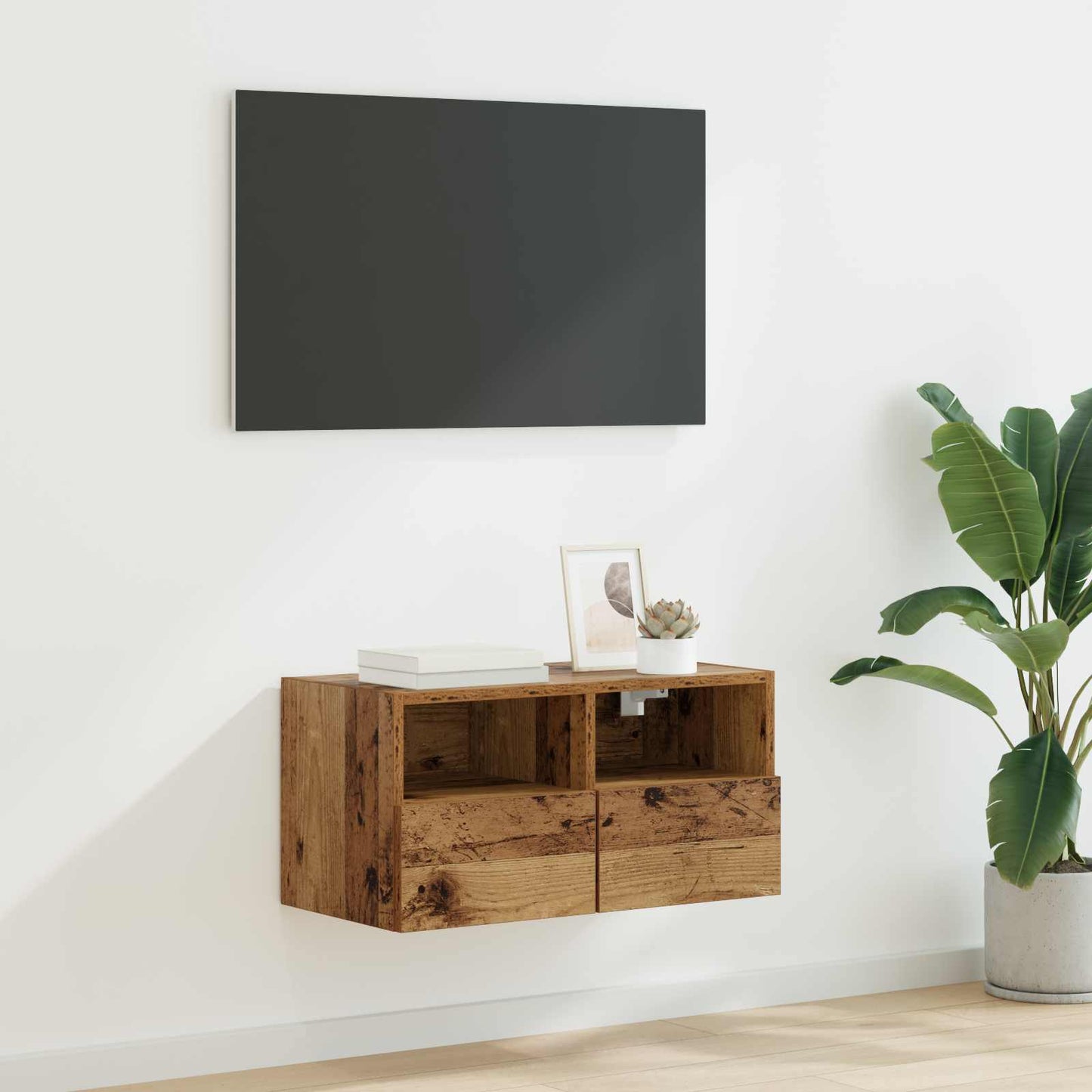TV Wall Cabinet Old Wood 60 x 30 x 30 cm Engineered Wood