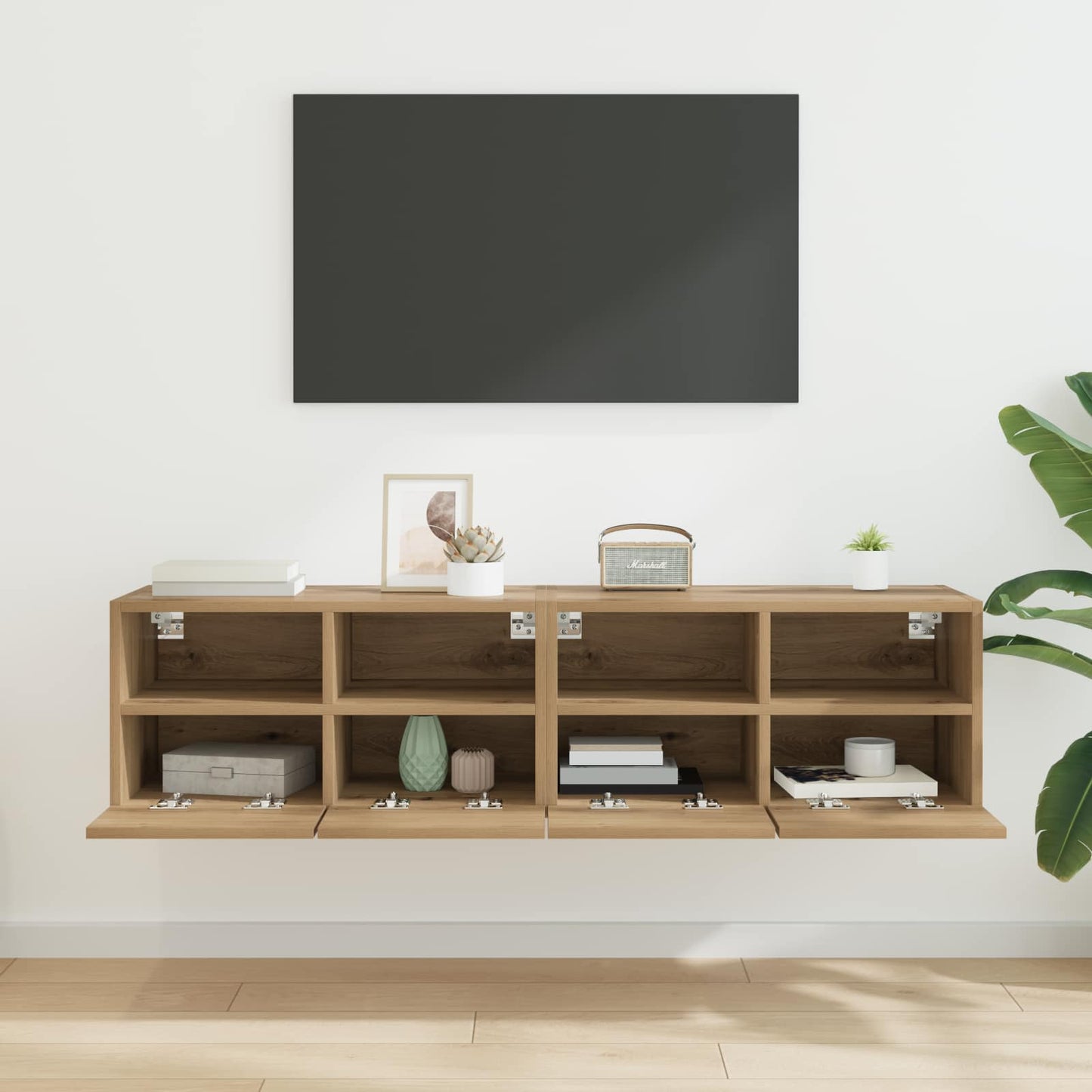 TV Wall Cabinets Wall-mounted 2 pcs Artisan Oak 60 x 30 x 30 cm
