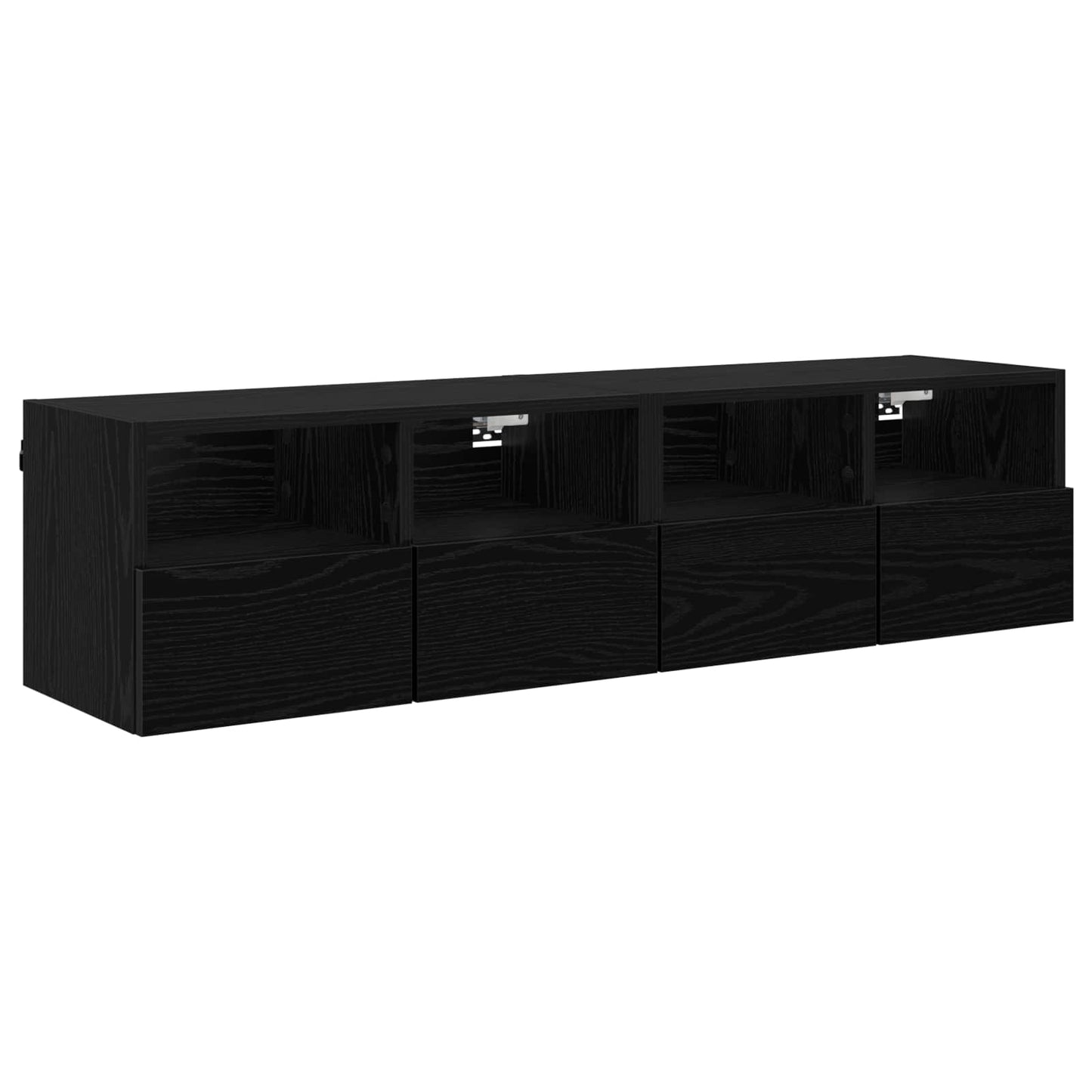 TV Wall Cabinets Wall-mounted 2 pcs Black Oak 60 x 30 x 30 cm
