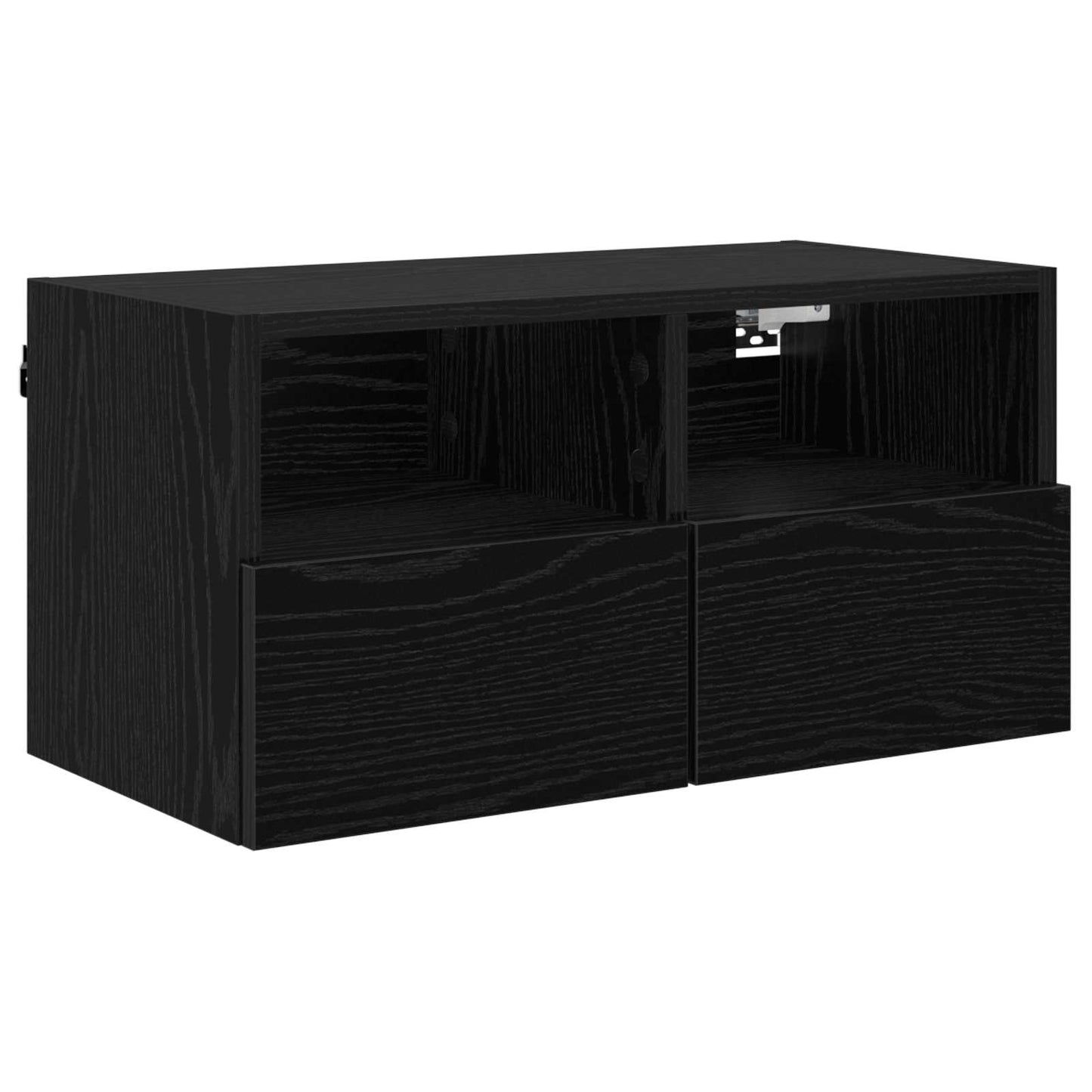 TV Wall Cabinets Wall-mounted 2 pcs Black Oak 60 x 30 x 30 cm