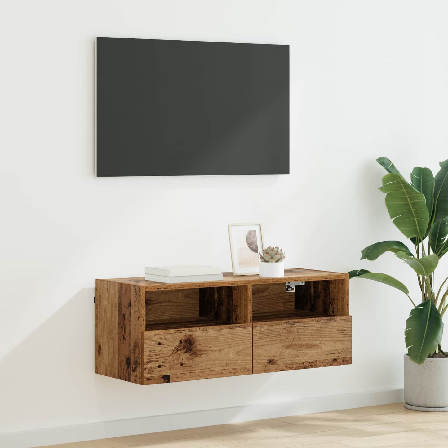 TV Wall Cabinet 80 x 30 x 30 cm Old Wood Engineered Wood