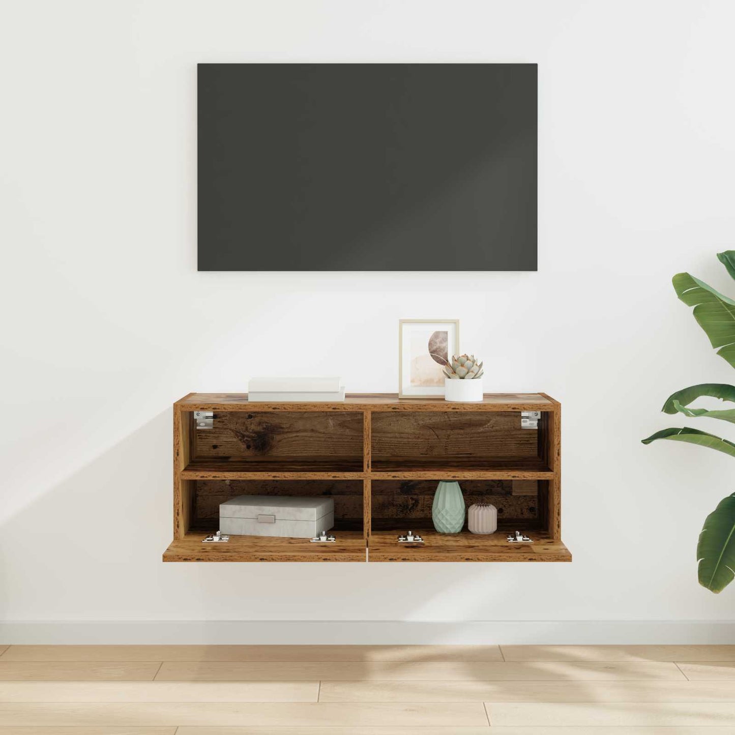 TV Wall Cabinet 80 x 30 x 30 cm Old Wood Engineered Wood