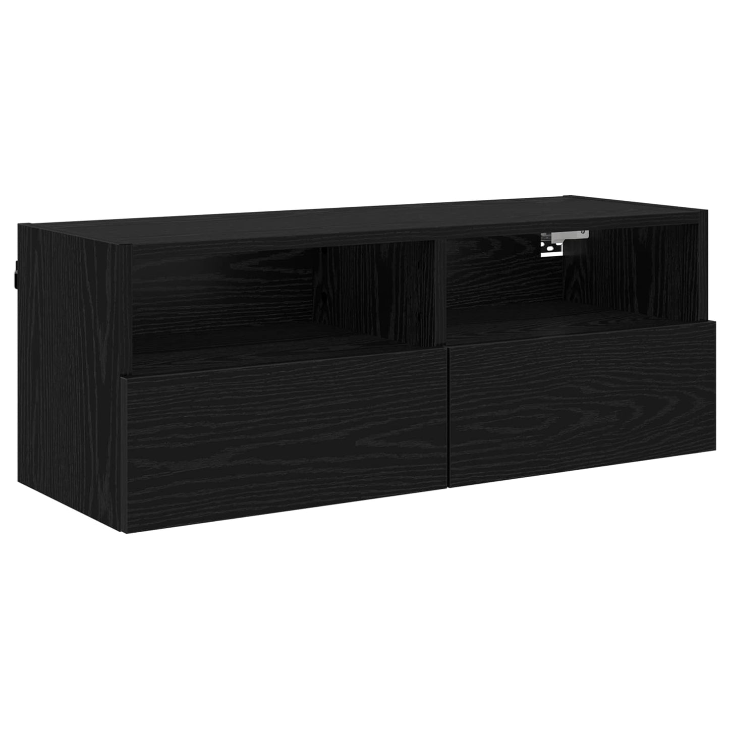 TV Wall Cabinet Black Oak 80 x 30 x 30 cm Engineered Wood