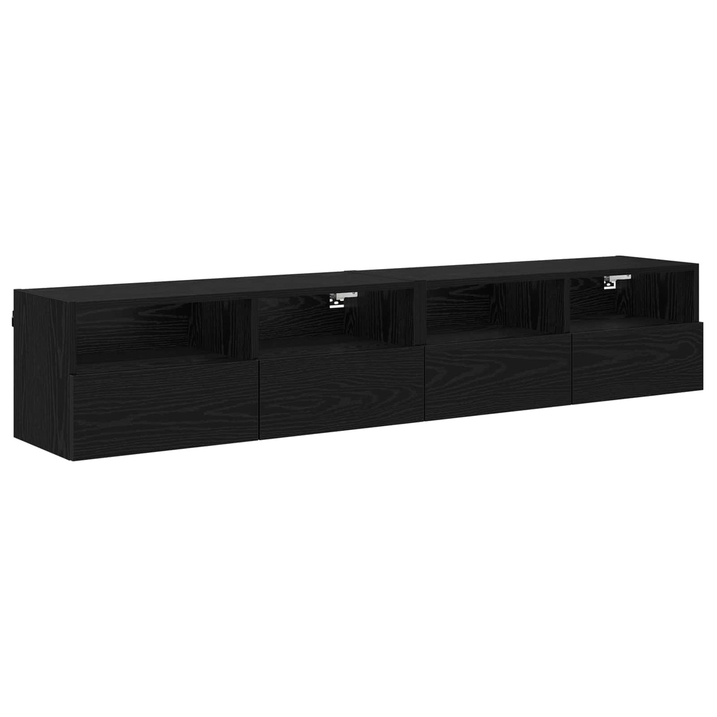 TV Wall Cabinets 2 pcs Black Oak Engineered Wood
