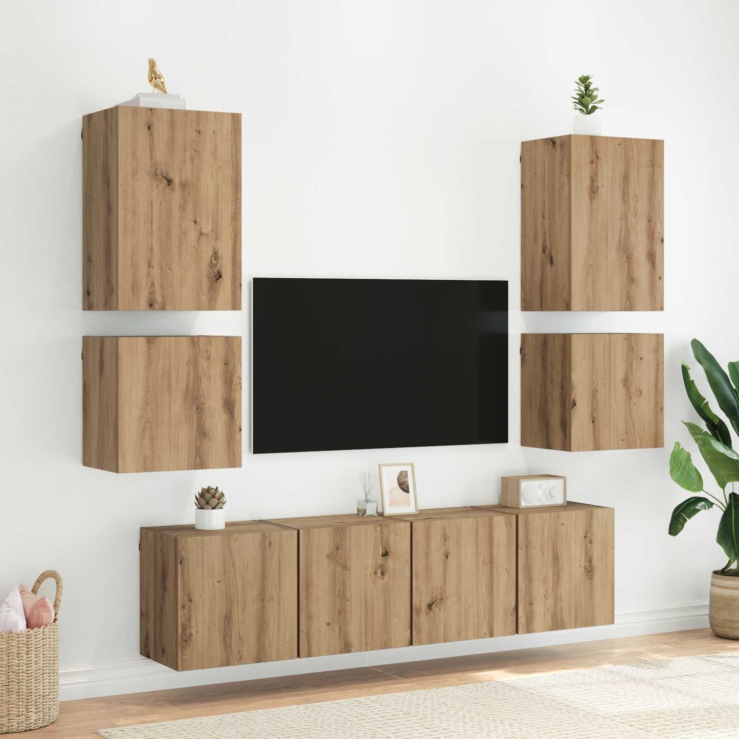 TV Wall Cabinet Artisan Oak 40.5x30x40cm Engineered Wood