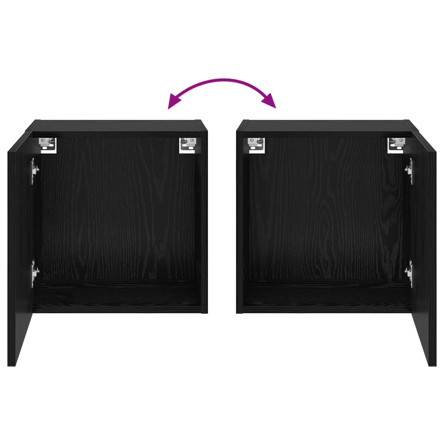 TV Wall Cabinet Black Oak 40.5x30x40cm Engineered Wood