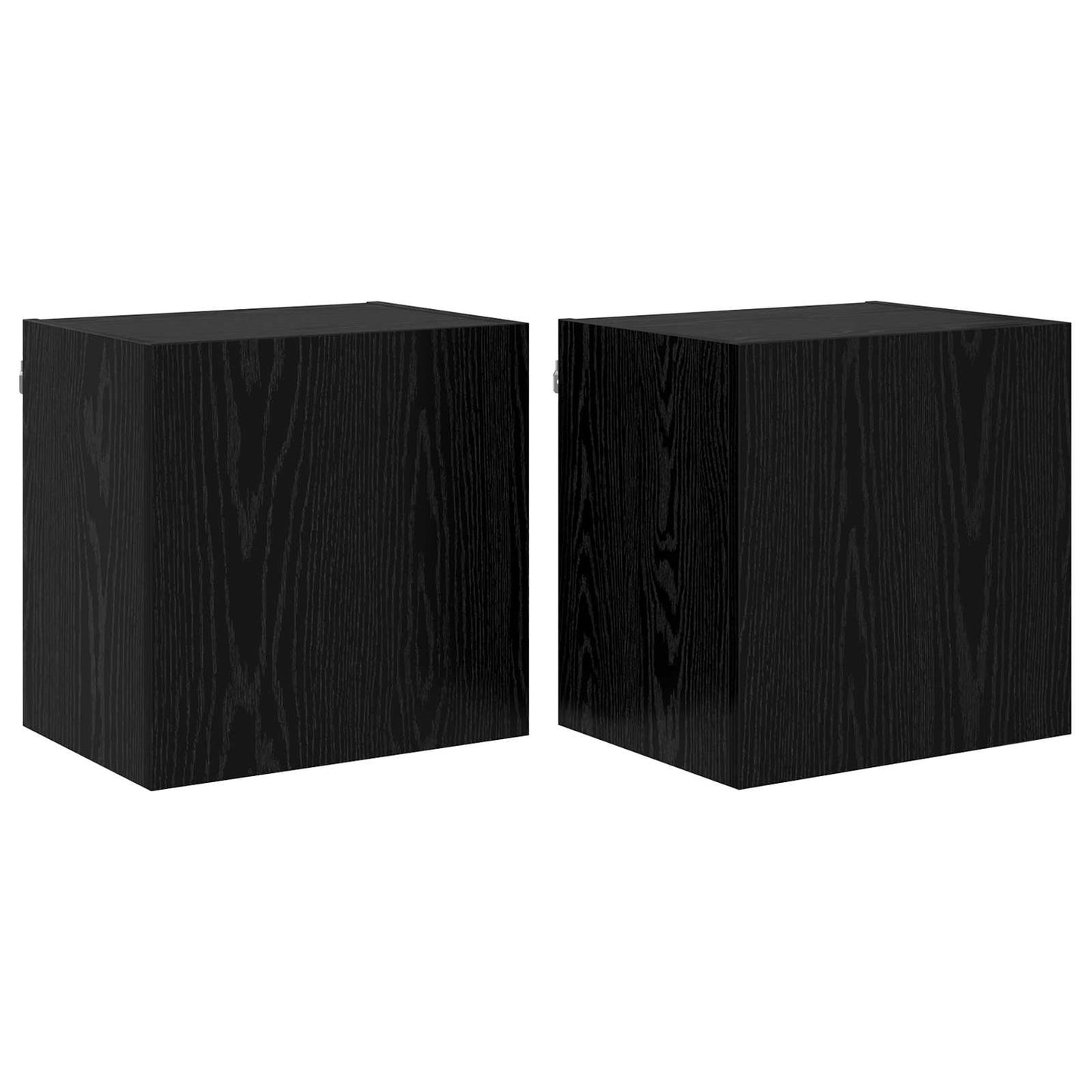 TV Wall Cabinets 2 pcs Black Oak 40.5x30x40cm Engineered Wood