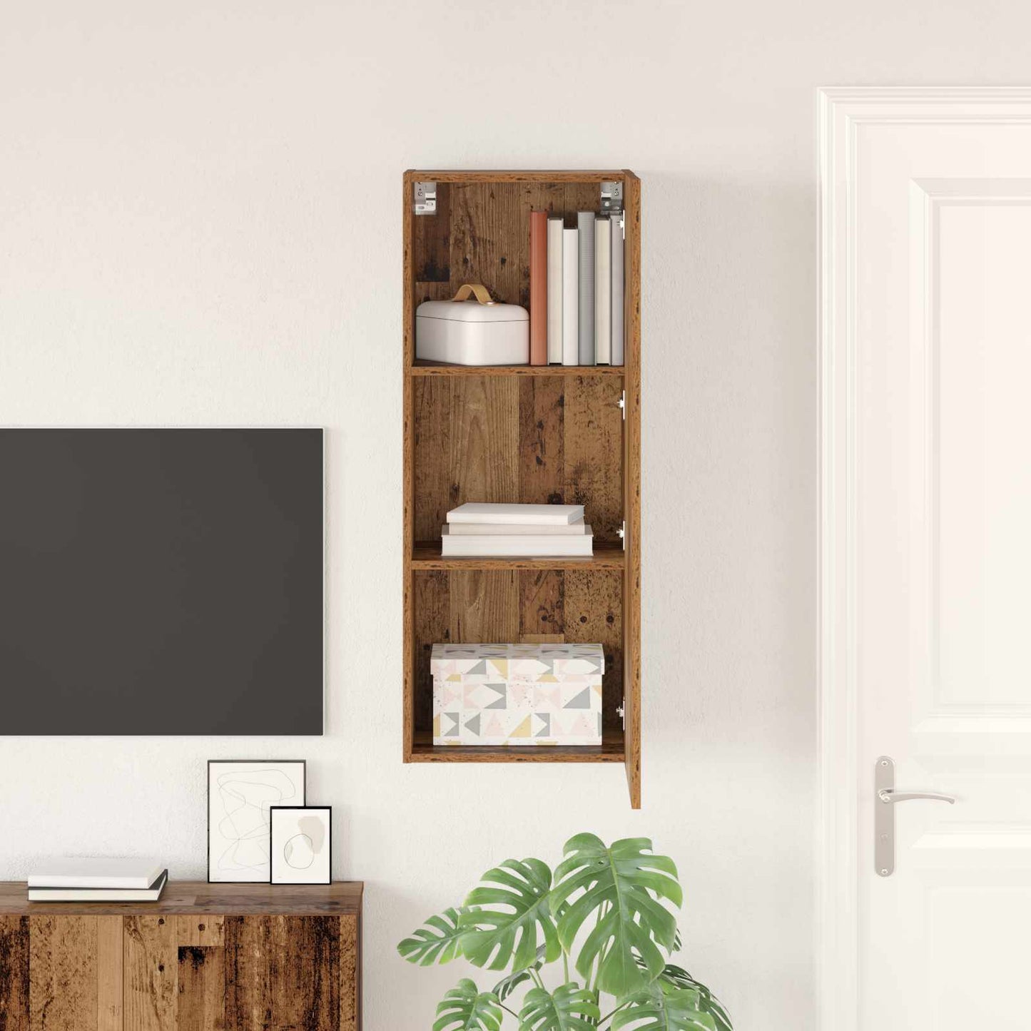 TV Wall Cabinet 40.5 x 30 x 102 cm Old Wood Engineered Wood