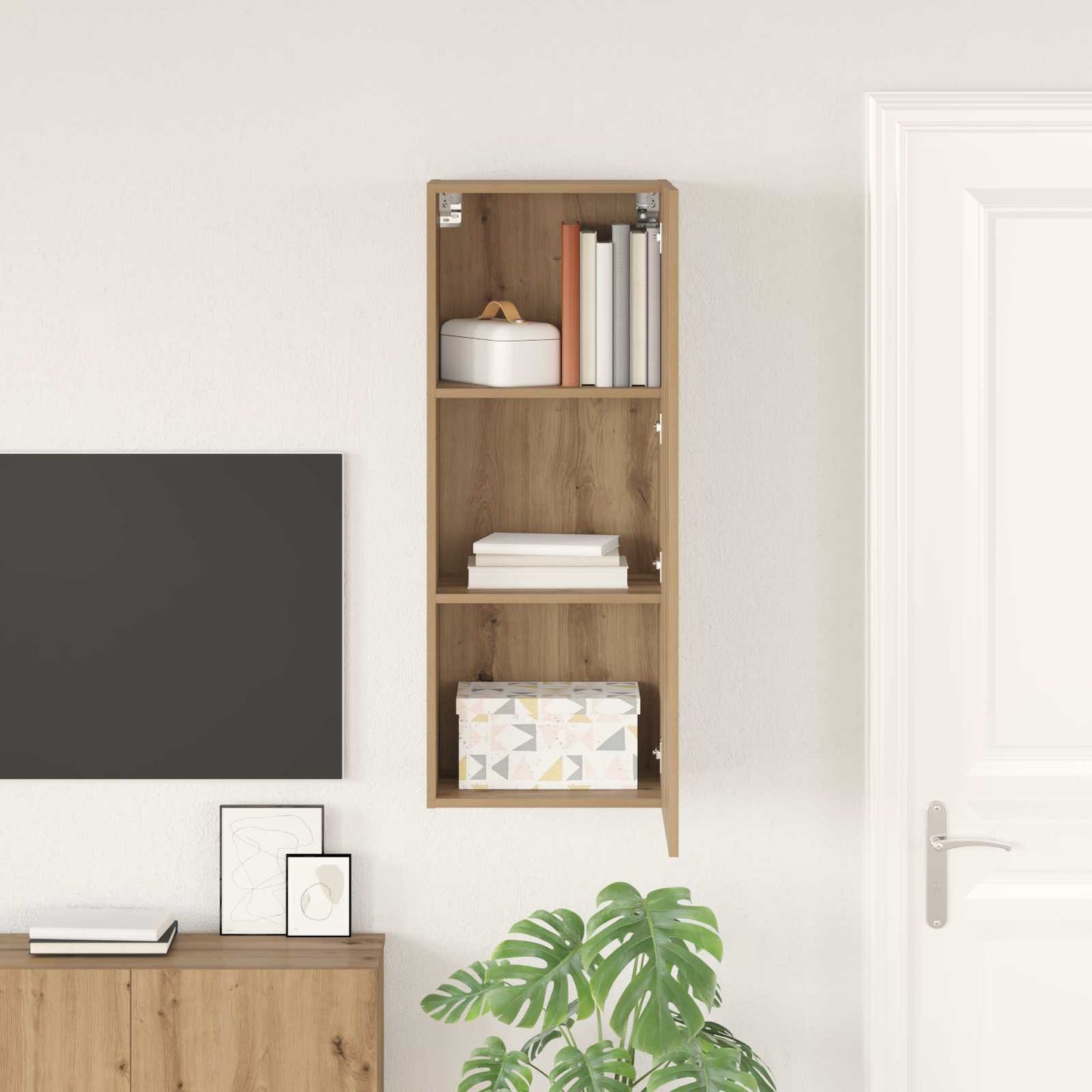 TV Wall Cabinet Artisan Oak 40.5 x 30 x 102 cm Engineered Wood