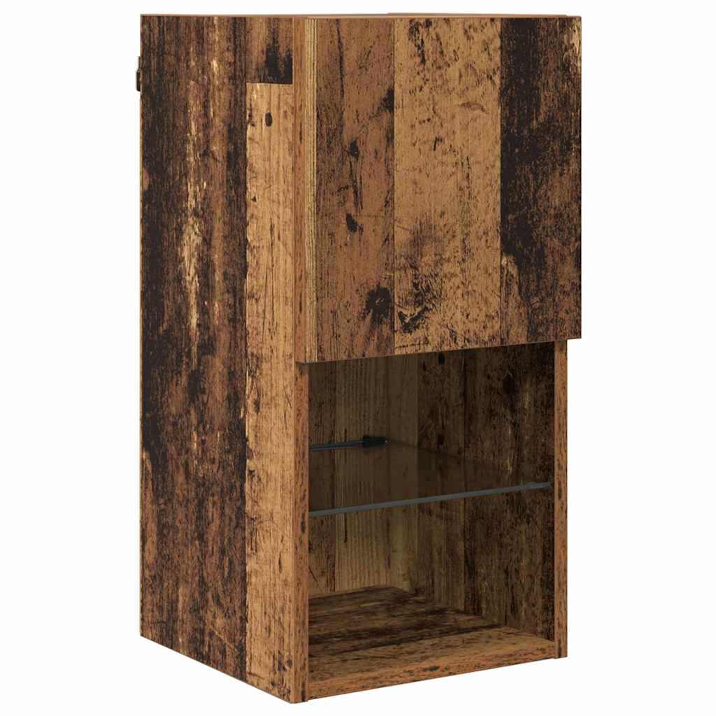 Wall-mounted TV Cabinet with LED Old Wood 30.5 x 30 x 60 cm